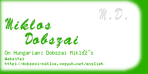 miklos dobszai business card